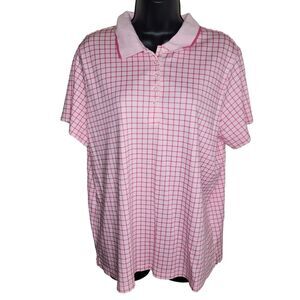 Lands' End Nwot Pink Plaid Polo Shirt size 1x